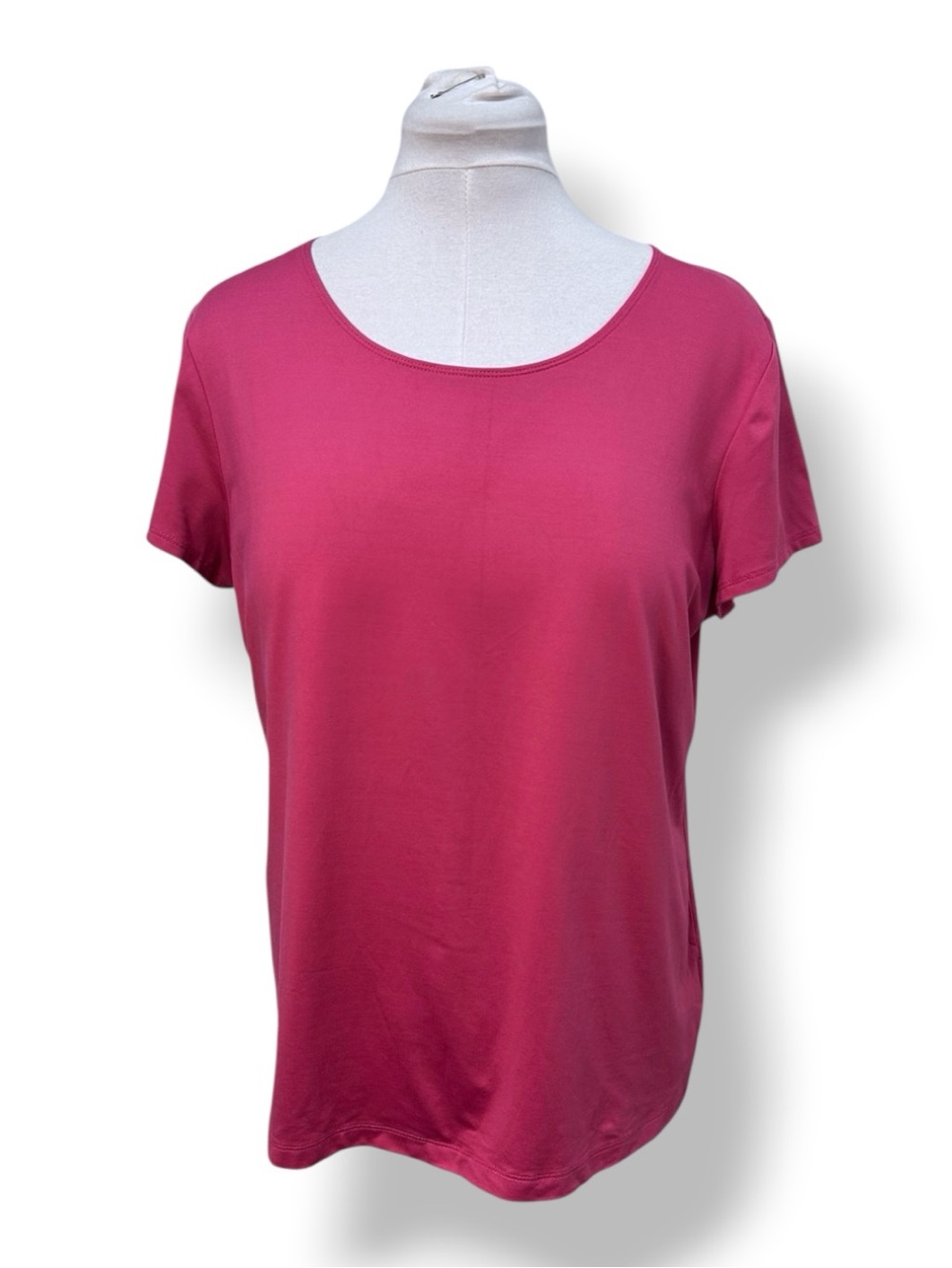 212 Collection Women’s Short Sleeve Scoop Neck T-Shirt Barbiecore Pink XL
